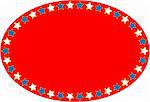 EPS8 Vector Oval red, white and blue background with copy space.