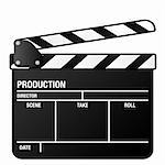 illustration of a clapper board, symbol for film and video