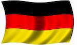 Germany flag waving and fluttering in wind