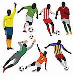 Soccer players collection.Vector for you design
