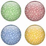 Vector - Glass Circle Button Colorful Bubbles