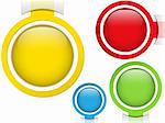 Vector - Set of Four Glass Circle Buttons