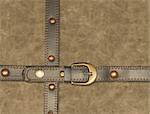 Grunge leather background. Leather texture and belt
