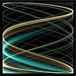 Abstract color image on a black background design illustration. Curves and ornaments futuristic design.
