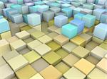 abstract 3d gradient backdrop in multiple yellow blue