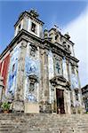 Roman catholic church with azulejo in Porto, Portugal