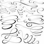 Calligraphic elements - black design elements,  illustration vector