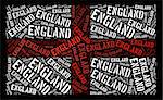 England national flag text graphic and arrangement concept on black background