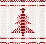 Christmas tree knitted pattern, vector illustration