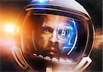 Future Scientific Astronaut. A Futuristic Space man deep in space