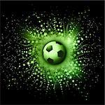 Soccer ball on an abstract star burst background