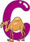 cartoon illustration of C letter for camel