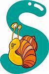 cartoon illustration of S letter for snail