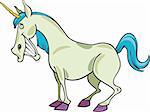 cartoon illustration of funny fantasy unicorn