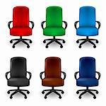 Set of Office Armchairs. Illustration on white background