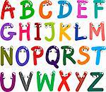 illustration of funny Capital Letters Alphabet for education