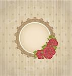 Illustration vintage background with floral medallion and flowers  - vector