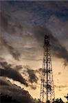 Communications Tower and sky in the evening
