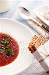 tomato soup with wholemeal bread