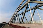 train bridge over the Waal river at Nijmegen, Netherlands