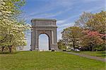 The National Memorial Arch monument dedicated to George Washington and the United States Continental Army,at Valley Forge National Historical Park in Pennsylvania,USA.
