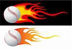 Baseball with flames vector