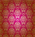 Damask seamless floral pattern. Flowers on a red background. EPS 10