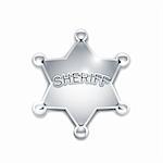 sheriff's metallic badge as star vector illustration isolated on white background EPS10. Transparent objects and opacity masks used for shadows and lights drawing