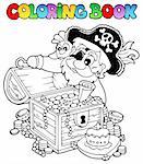 Coloring book with pirate theme 8 - vector illustration.