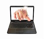 hand choosing on laptop PC