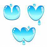 A set of water bead font type, letter U to W