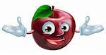 A cartoon character apple fruit man mascot