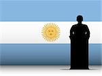 Vector - Argentina  Speech Tribune Silhouette with Flag Background