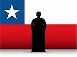 Vector - Chile  Speech Tribune Silhouette with Flag Background