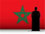 Vector - Morocco  Speech Tribune Silhouette with Flag Background