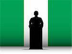 Vector - Nigeria  Speech Tribune Silhouette with Flag Background