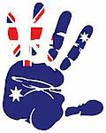 hand print flag of australia
