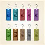 Set of colorful sale tags. This vector image is fully editable.