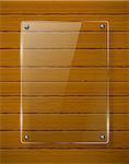 Wooden texture with glass framework. Vector illustration