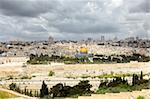 Jerusalem and stormy clouds