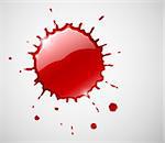 red ink blob splash. Vector illustration. EPS10. Transparent objects used for shadows and lights drawing.