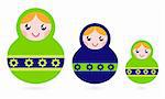 Russian nested dolls collection. Vector