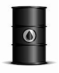 illustration of a black barrel with an oil label