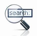 Vector illustration of search concept with magnifying glass