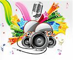 abstract musical background with sound vector illustration