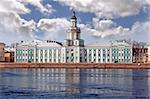 Horizontal view of Kunstkamera museum in st. Peterburg, Russia