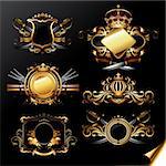 set of ornamental golden labels, this illustration may be useful as designer work