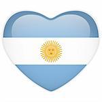 Vector - Argentina Flag Heart Glossy Button