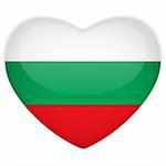 Vector - Bulgaria Flag Heart Glossy Button