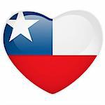 Vector - Chile Flag Heart Glossy Button